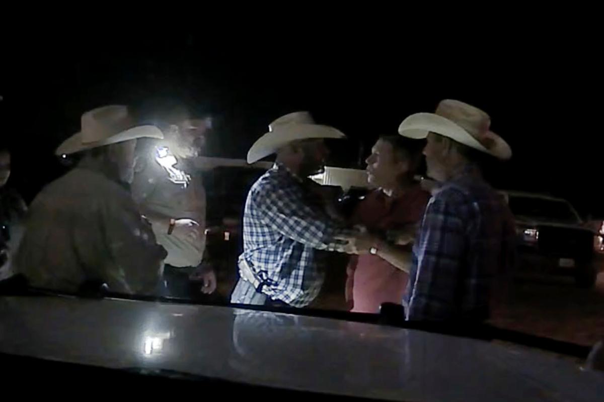 In this screen grab from body camera footage released by The Texas Department of Public Safety on Aug. 14, 2023, U.S. Rep. Ronny Jackson (R-Texas) is seen arguing with officers outside a rodeo near Amarillo, Texas, on July 29, 2023. (The Texas Department of Public Safety via AP)