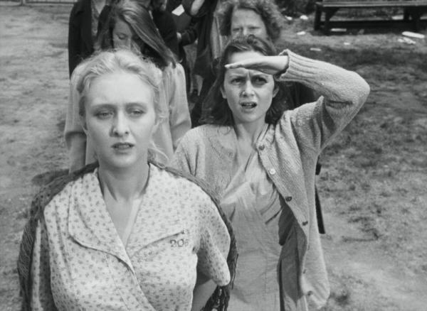 Grace (Celeste Holm, L) and Virginia (Olivia de Havilland), in “The Snake Pit.” (20th Century Fox)