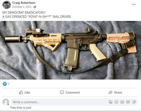 A post on Craig Robertson's account. (DOJ via The Epoch Times)
