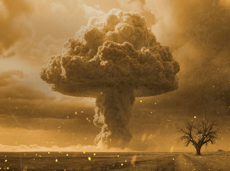An atomic bomb mushroom cloud in "Downwind." (Backlot Docs)