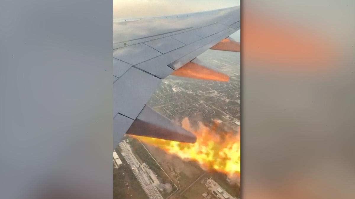 Videos Show Flames From Engine of Plane That Returned to Houston Airport After Takeoff