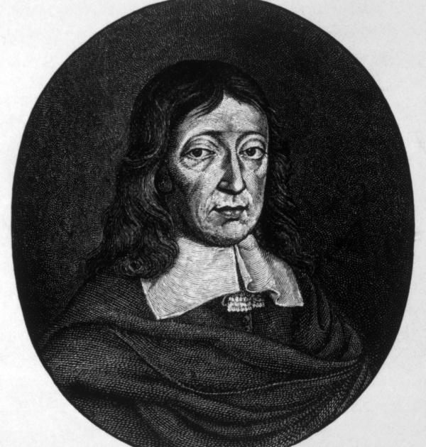An engraving of John Milton at age 62, 1670. (Everett Collection/Shutterstock)