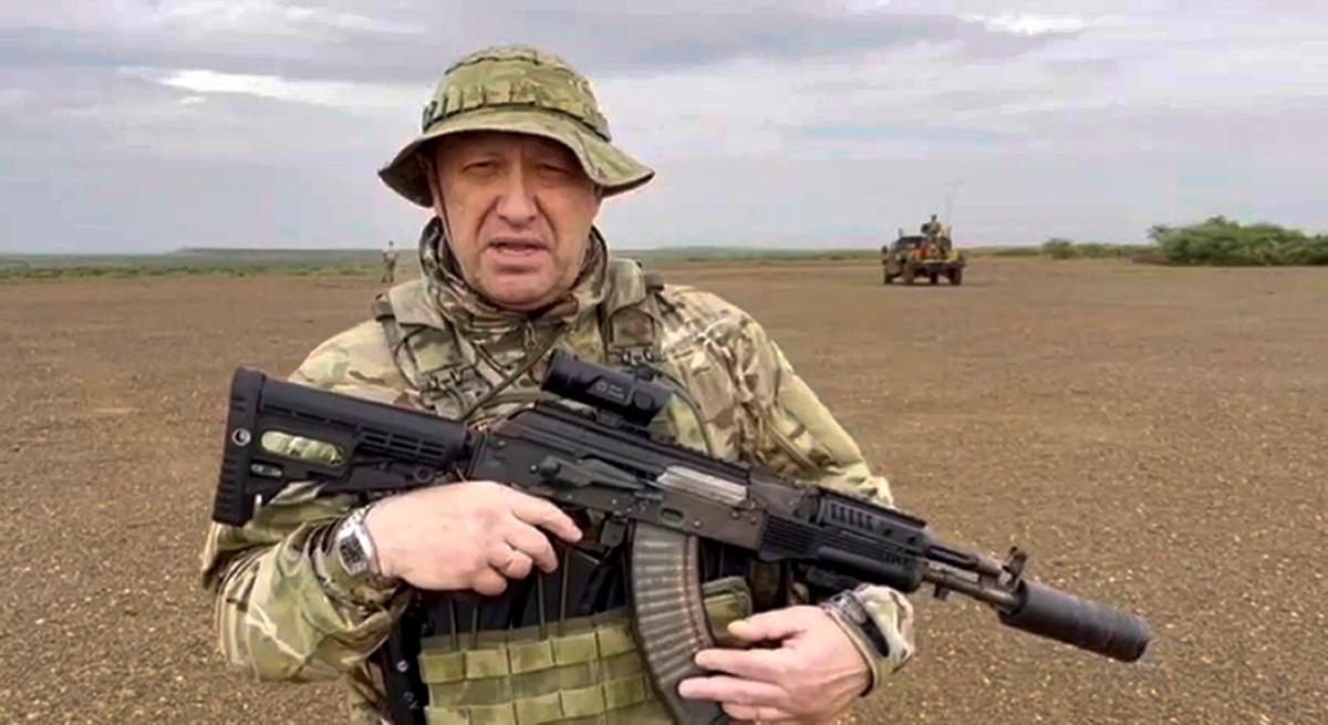 Yevgeny Prigozhin, owner of the Wagner Group military company, speaks to a camera at an unknown location in an image released on Aug. 21, 2023. (Razgruzka_Vagnera telegram channel via AP)