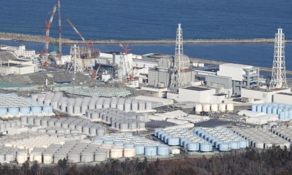 The storage tanks for treated water at the tsunami-crippled Fukushima Daiichi nuclear power plant in Okuma town, Fukushima prefecture, Japan, on Aug. 22, 2023. (Kyodo via Reuters)