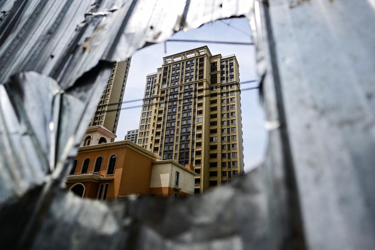 A view of a complex of unfinished apartment buildings in Xinzheng city in Zhengzhou, China's central Henan Province, on June 20, 2023. (Pedro Pardo/Getty Images)