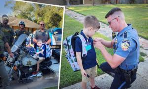 Young Son of Fallen Officer Sent Off by Police Family Before His Big First Day of Kindergarten