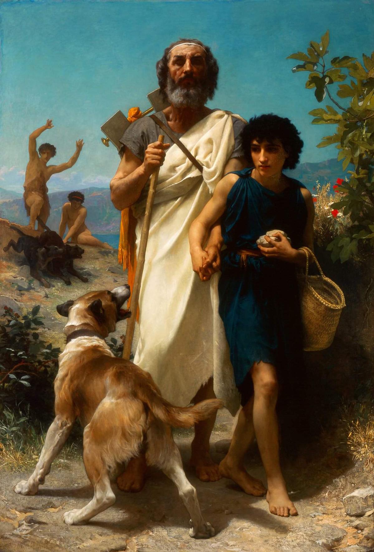 "Homer and His Guide," 1874, by William-Adolphe Bouguereau. Oil on canvas; 82.25 inches by 56.25 inches. Gift of Frederick Layton, Milwaukee Art Museum. (<a href="https://mam.org/info/pressroom/press-kits/archives/bouguereau-america/">John R. Glembin</a>/Milwaukee Art Museum)