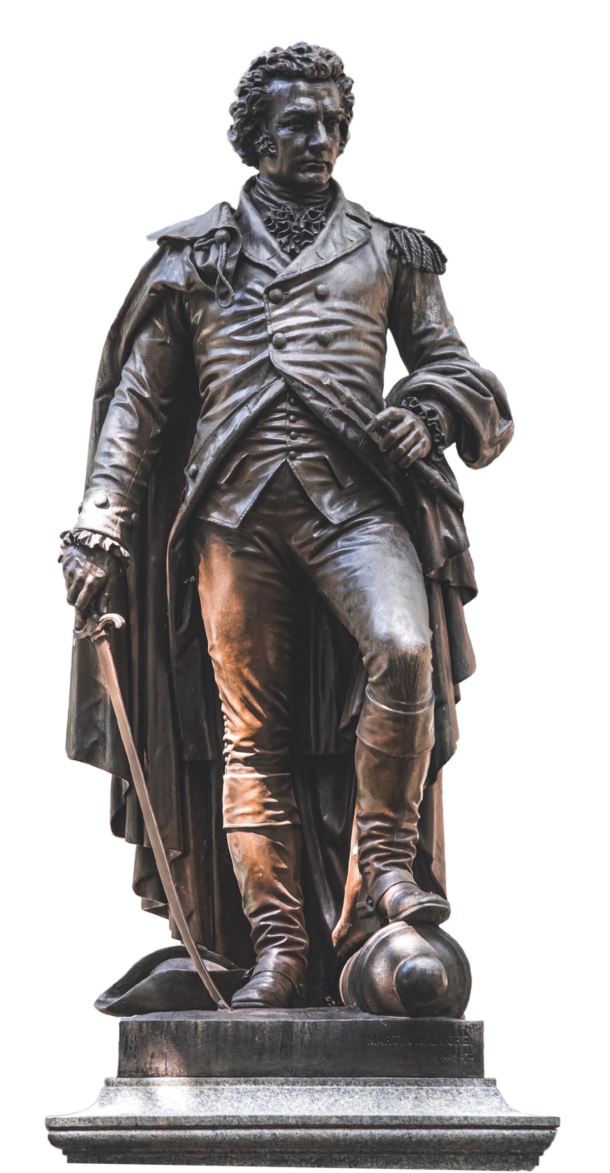 The bronze monument of Gen. John Glover by Martin Milmore was erected along the Commonwealth Avenue Mall, Boston, in 1875. (2p2play/Shutterstock)