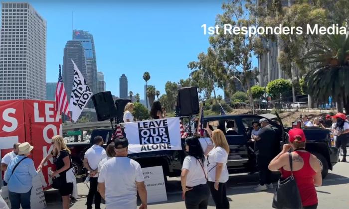 2 Detained at Dual Rallies in Downtown Los Angeles
