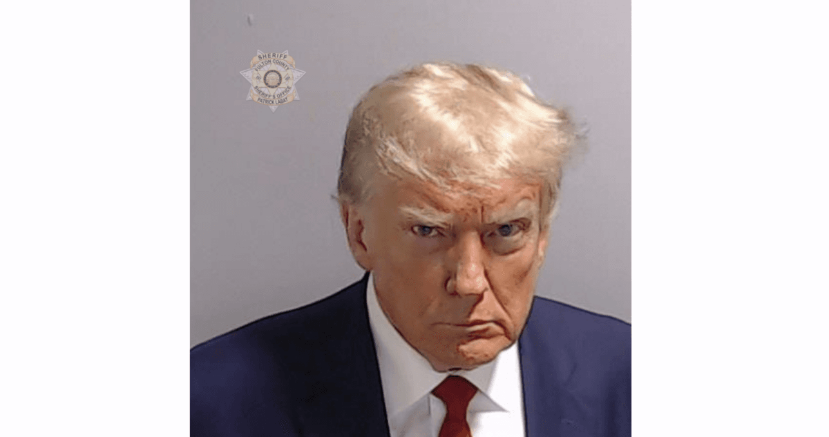 Former President Donald Trump was booked and released on bond at Fulton County Jail in Atlanta, Ga., on Aug. 24, 2023. (Fulton County Sheriff's Office)