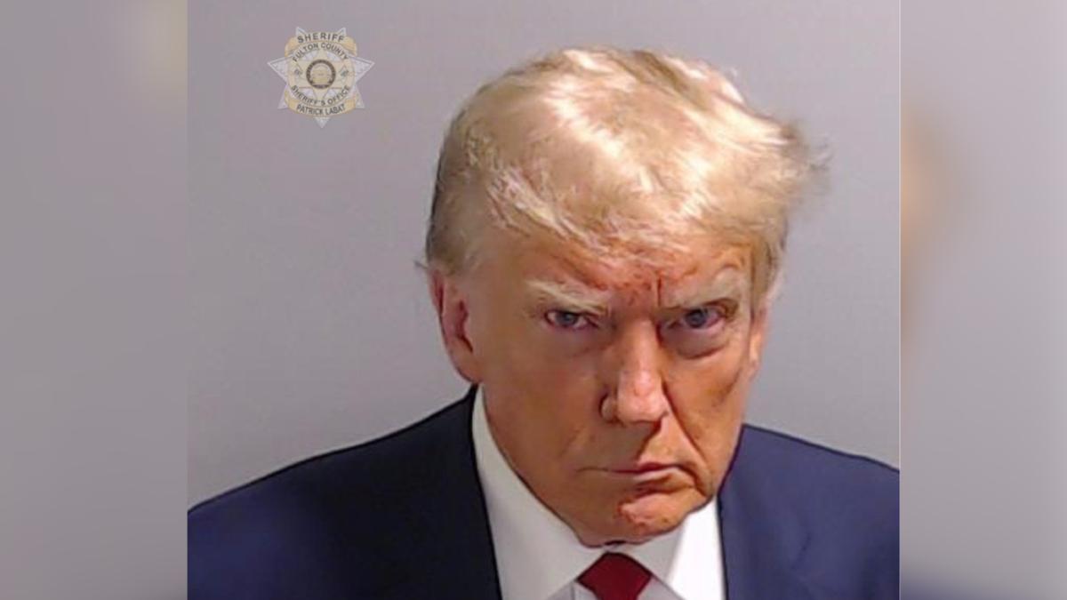 Booking photo of former President Donald Trump as he was booked and released on bond at the Fulton County Jail in Atlanta on Aug. 24, 2023. (Fulton County Sheriff’s Office)