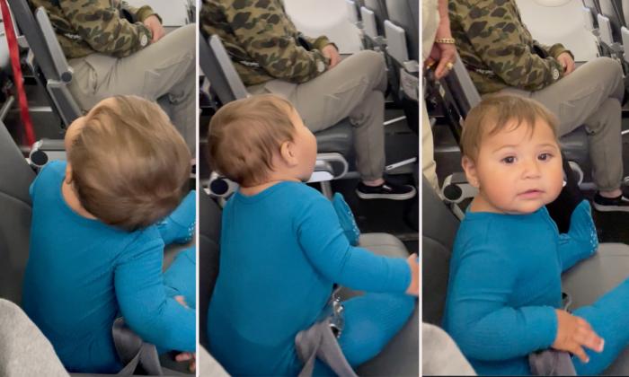 10-Month-Old Baby Cheers Up Passengers by Greeting Them on Board After a 3-Hour Flight Delay
