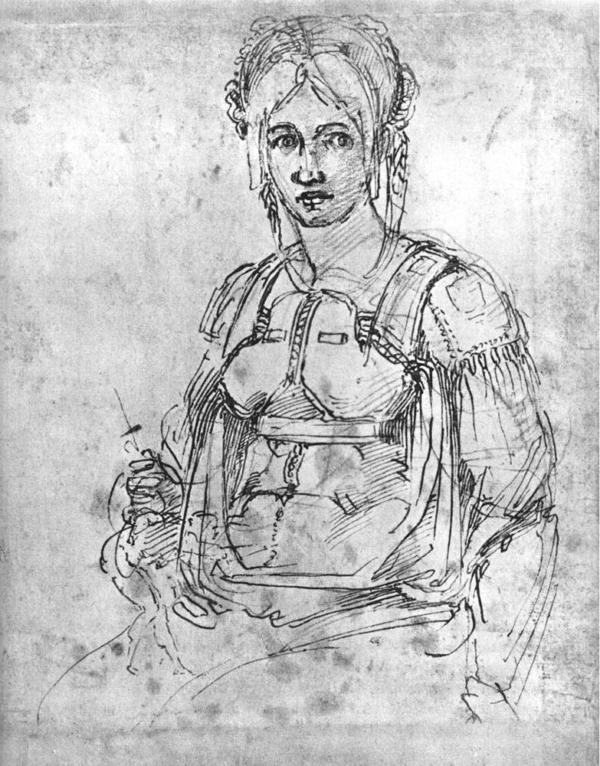 Vittoria Colonna, drawing by Michelangelo. Colonna was approximately 50 and Michelangelo 65 at the time of the drawing. (Public Domain)