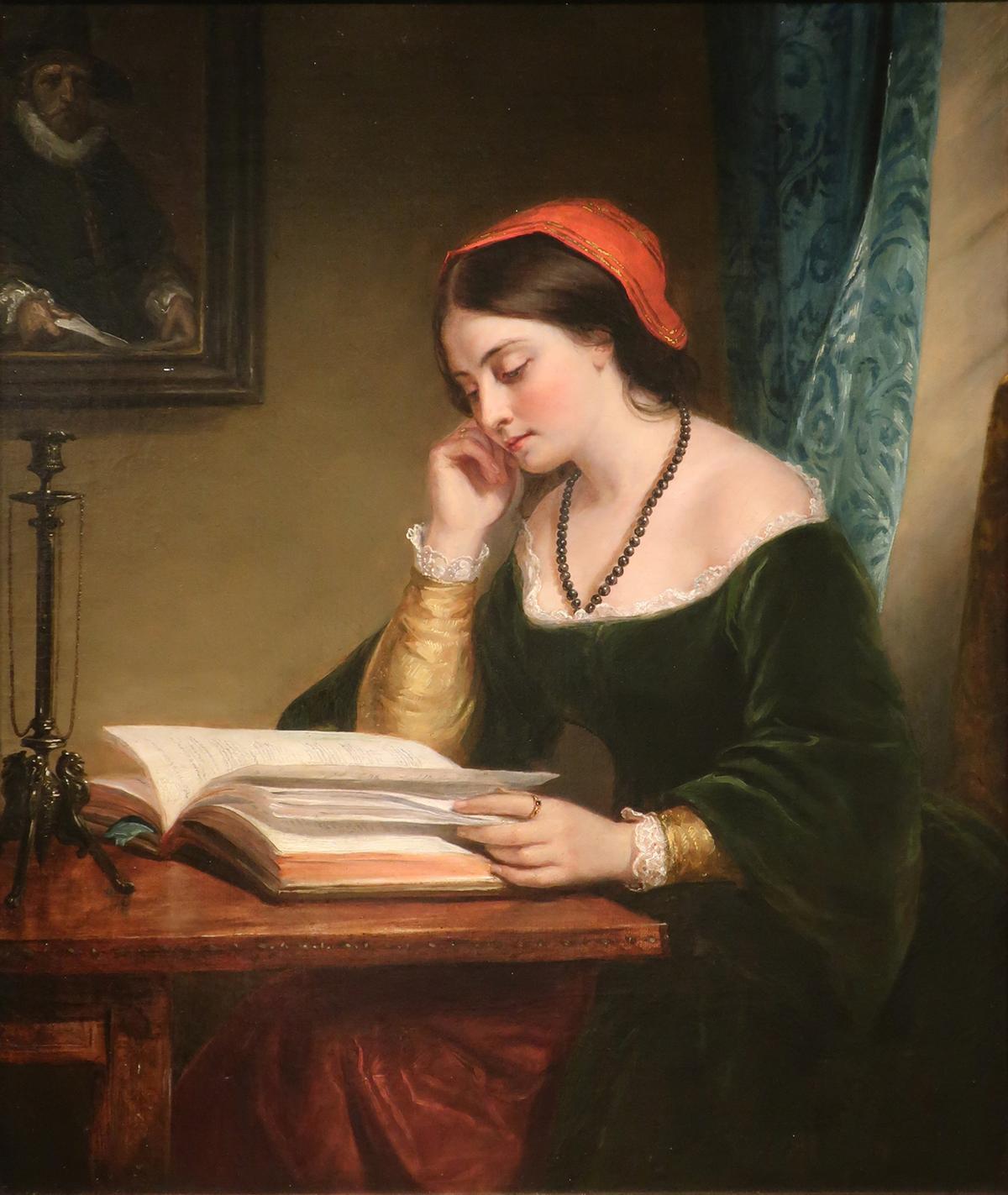 "The Fair Student (Girl Reading)," 1858, by Daniel Huntington. Oil on canvas. National Academy of Design, New York. (Public Domain)