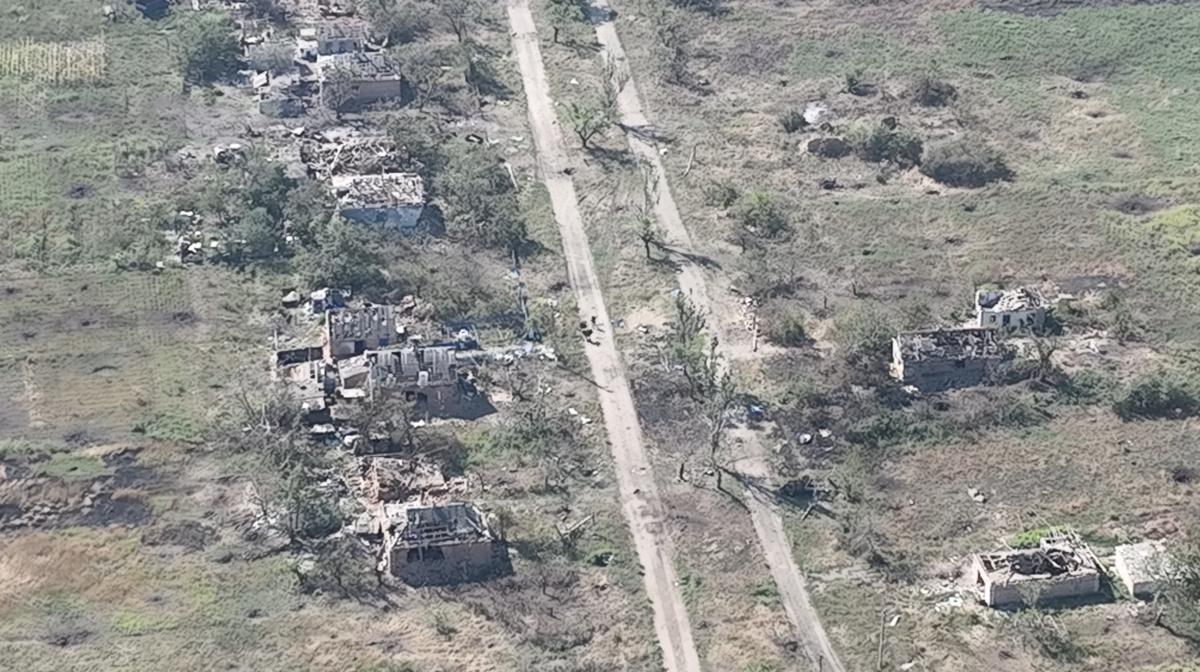 Ukrainian troops enter the village of Robotyne in Zaporizhzhia, in a screengrab released on Aug. 25, 2023. (Separate Assault Battalion 'Skala' of the Ukrainian Armed Forces/Handout via Reuters)