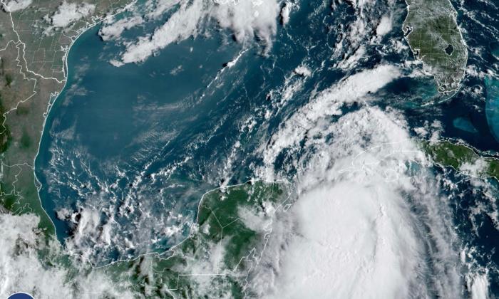 View of Tampa Bay as Hurricane Idalia Touches Down on Florida