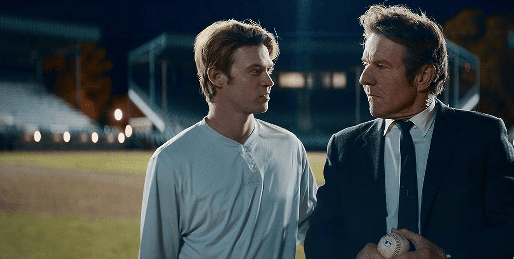 Rickey Hill (Colin Ford, L) and James Hill (Dennis Quaid), in “The Hill.” (Briarcliff Entertainment)