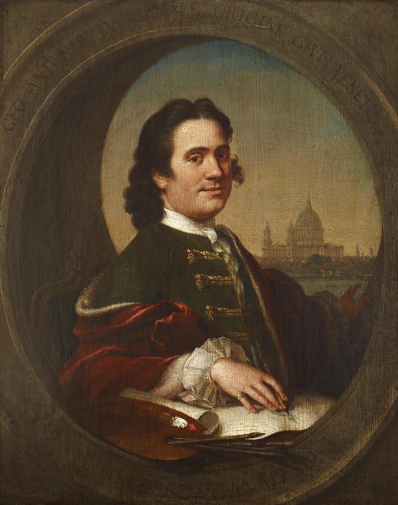 Supposed self-portrait of Canaletto, early 19th century. Oil on panel; 13.25 inches 10.75 inches. Anglesey Abbey, Cambridgeshire. (Public Domain)