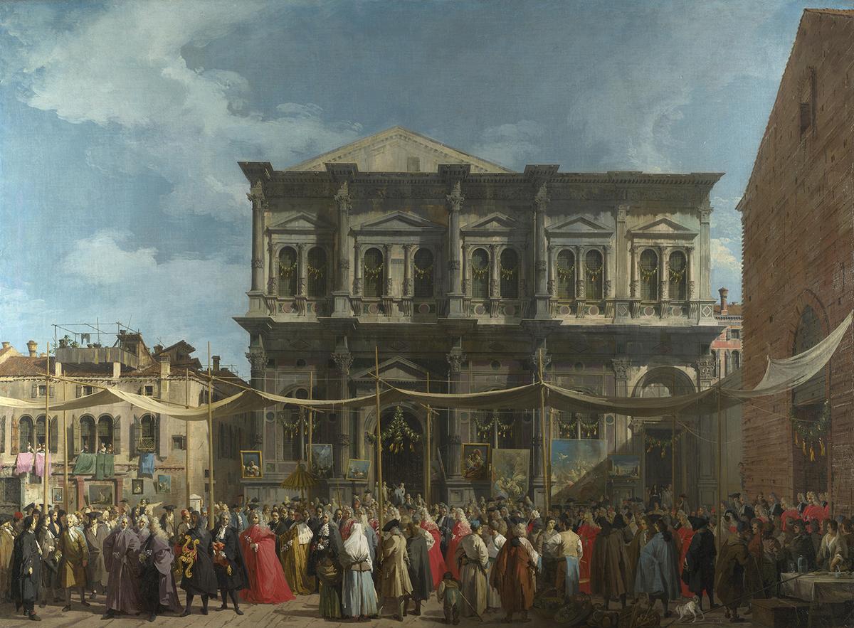 "Venice: The Feast Day of Saint Roch," circa 1735, by Canaletto. Oil on canvas; 58.1 inches by 78.5 inches. National Gallery, London. (Public Domain)