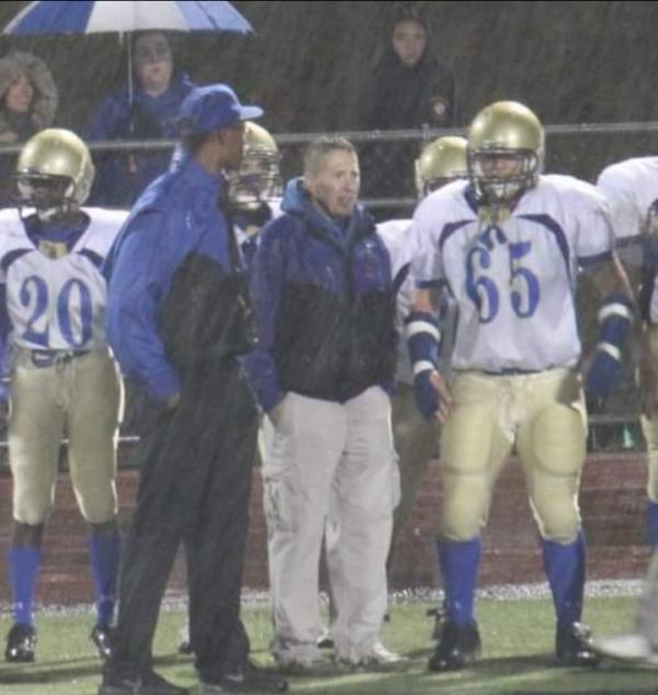  Mr. Joe Kennedy coaching at a Bremerton High School game. (Courtesy of First Liberty Institute)
