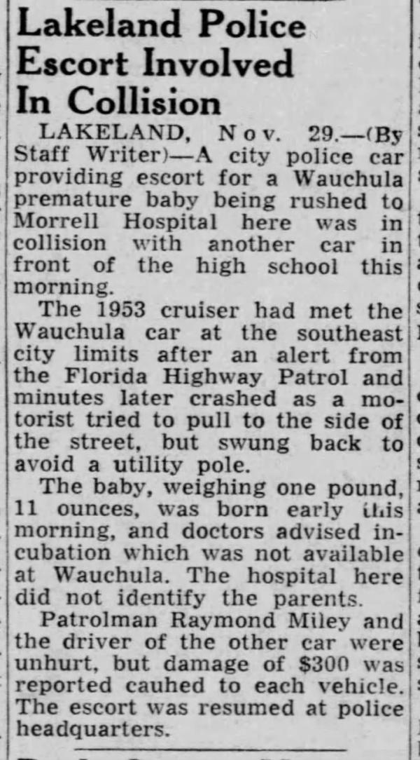 Miriam "Penny" Hopper's account of her birth is corroborated by a Tampa Tribune article published Nov. 30, 1955. (Newspapers.com)