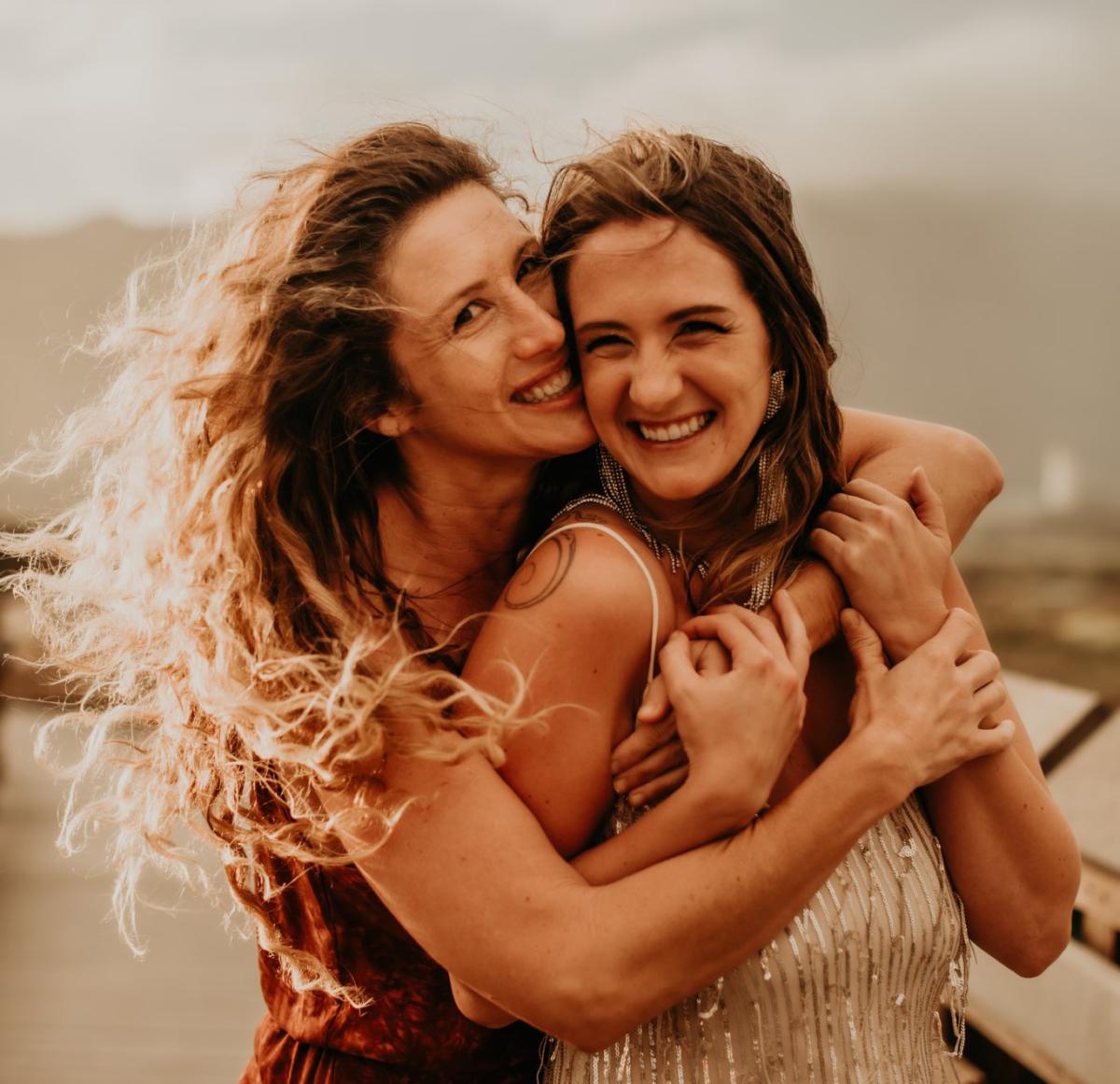 Christy Albinson (L), with her daughter Shelby Thomson, barely escaped the tragic Lahaina wildfire in Hawaii on Aug. 8, 2023. (Courtesy Shelby Thomson)