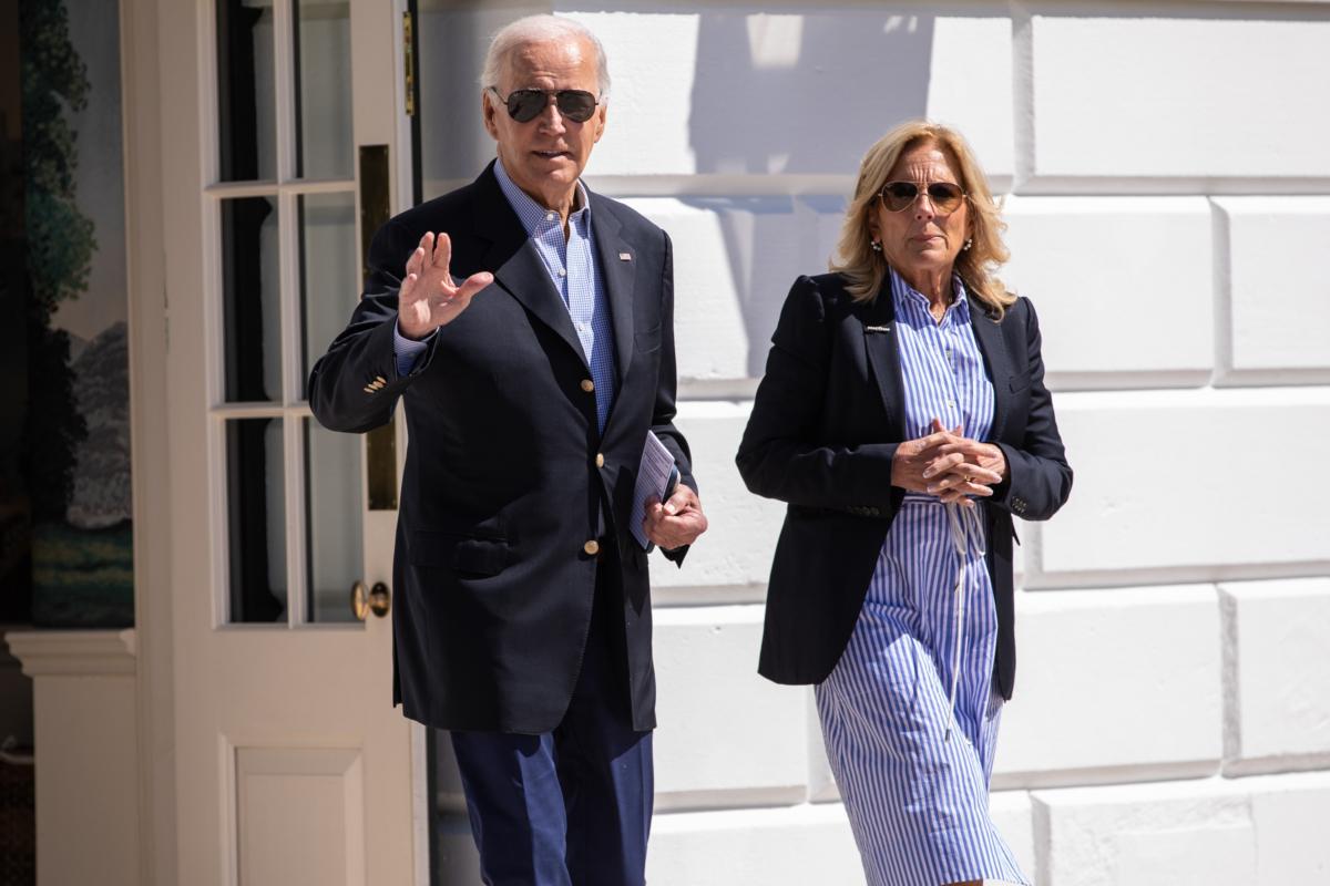 U.S. President Joe Biden and First Lady Jill Biden depart the White House en route to Florida on Sept. 2, 2023. (Anna Rose Layden/Getty Images)