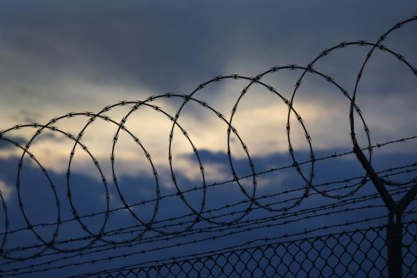 Razor wire tops a fence at a U.S. prison on Oct. 22, 2016. (John Moore/Getty Images)