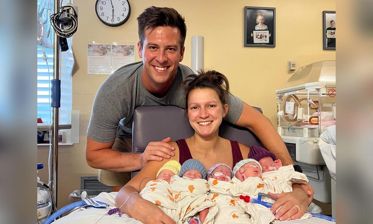 Young Parents Welcome Quintuplets Home After 11-Week NICU Stay: ‘So Many Prayers Answered'
