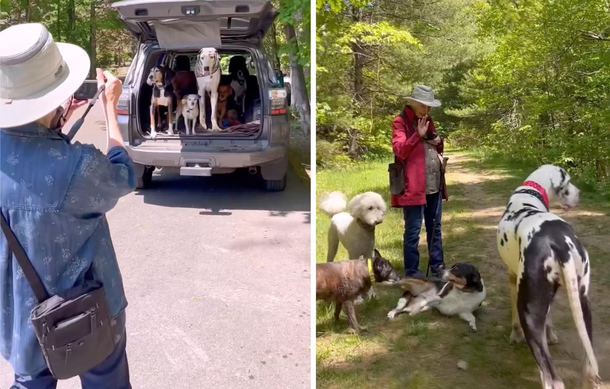 Emma enjoys time with "the crew," including the Great Dane Kernel. (Courtesy of <a href="https://www.instagram.com/kernelthegreatdane/">Alyssa Berkovitz</a>)