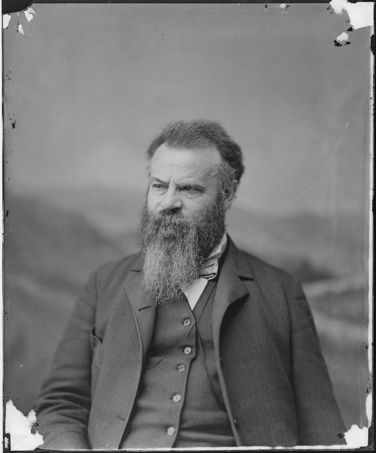 John Wesley Powell, circa 1871 to 1907, from the Bureau of American Ethnology. National Archives. (Public Domain)