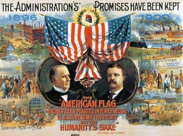 McKinley ran on his record of prosperity and victory in 1900, winning an easy reelection over William Jennings Bryan. (Public Domain)