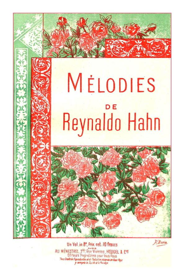 Cover of 1895 collection of Hahn's songs. (PD-US)