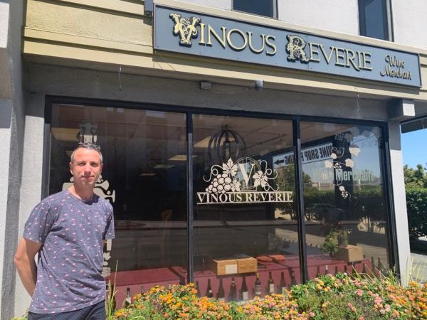 Igor Ivanov, owner of Vinous Reverie Wine Merchant in Walnut Creek, Calif., on Aug. 25, 2023. (Helen Billings/The Epoch Times)