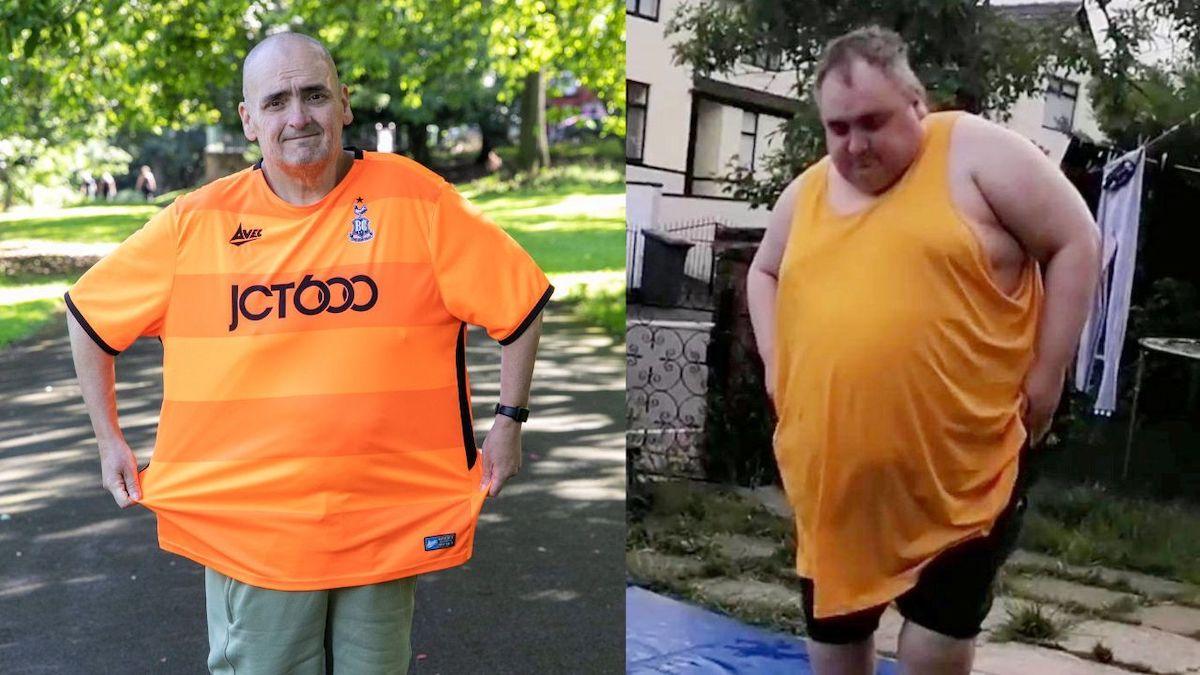 (Left) Mr. Penrose after his weight loss journey began and (Right) Mr. Penrose before his weight loss journey began. (SWNS)