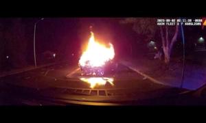 Colorado Officer Rescues Person Right Before Car Is Fully Engulfed in Flames
