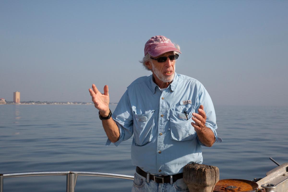 Bob Stern, a retired Department of Energy analyst and president of Save Long Beach Island on Sept. 6, 2023. (Richard Moore/The Epoch Times)