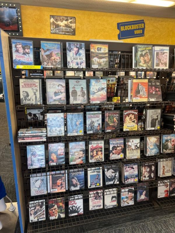 A section of classics for rent in the last Blockbuster. (Courtesy of Karen Gough)