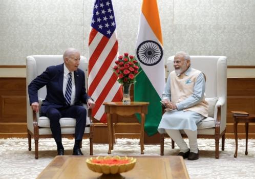 President Joe Biden holds a bilateral meeting with Indian Prime Minister Narendra Modi. (Office of the Prime Minister of India)