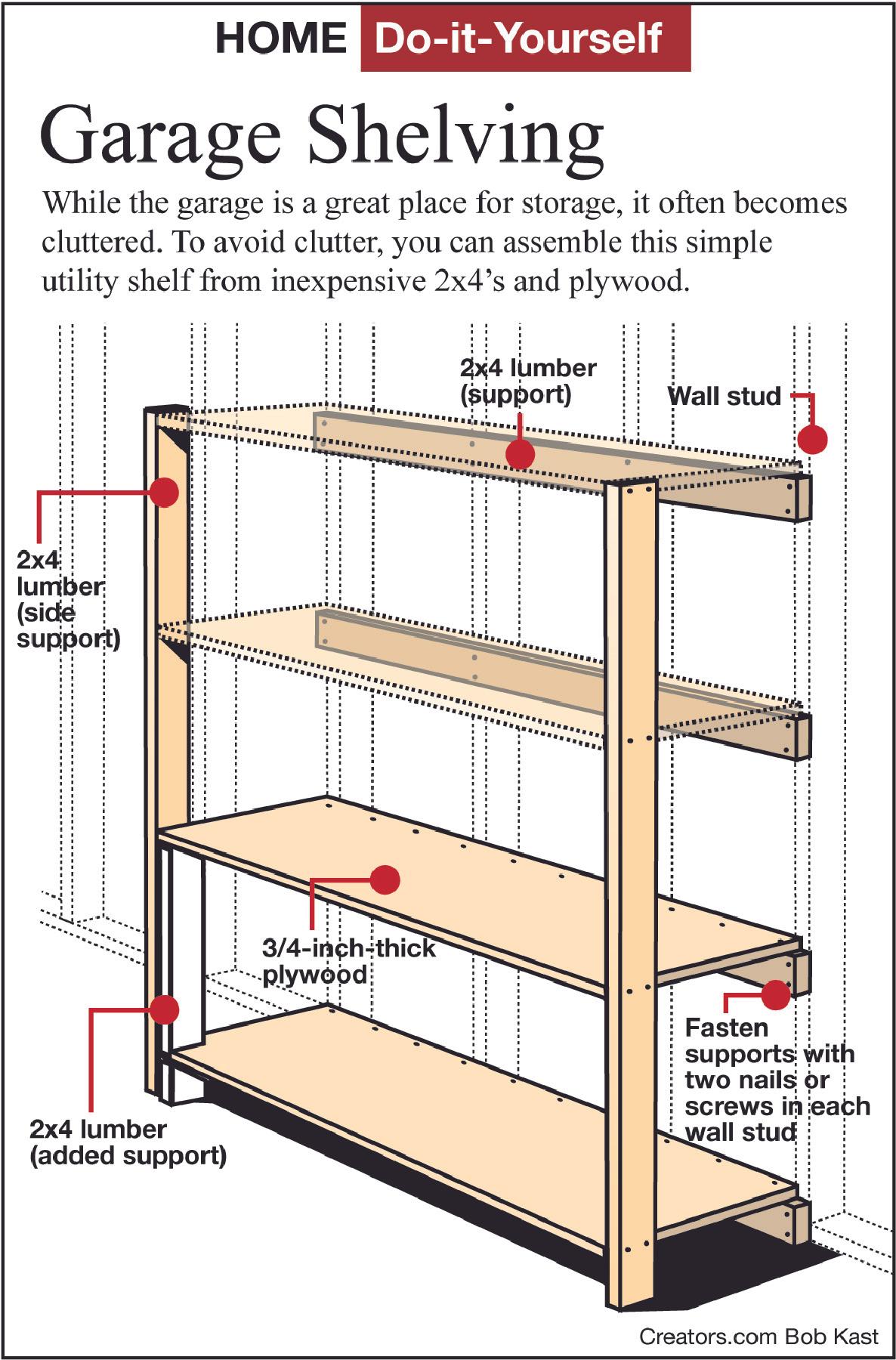 garage shelves tip sheet