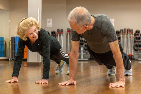 Mr. Owen often works out with his wife Stanya.