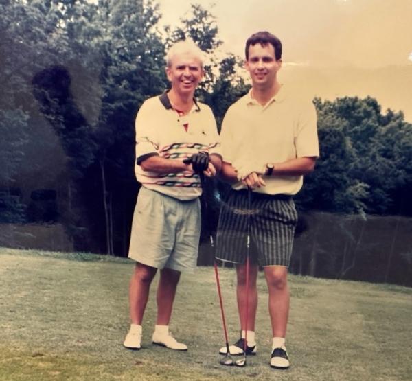 David Beamer and his son Todd Beamer enjoy a golf outing, in an undated photo. (Courtesy David Beamer)