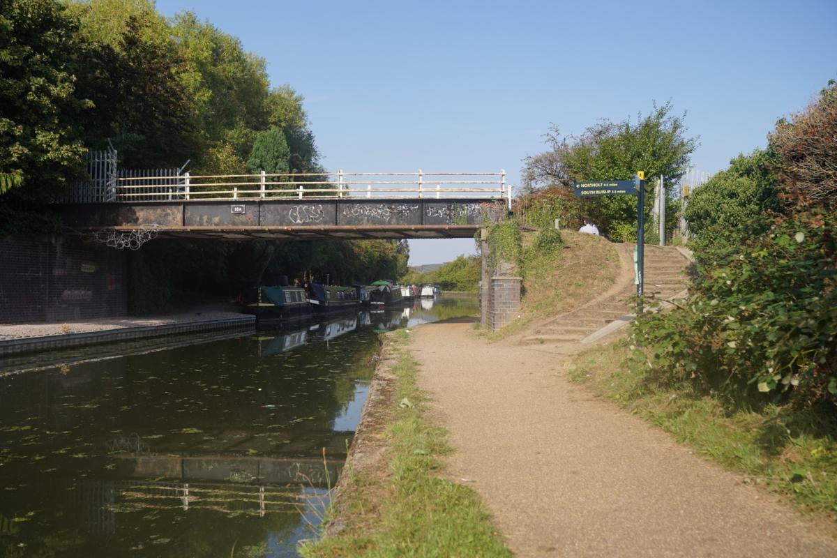 The canal towpath in west London where terror suspect Daniel Abed Khalife was arrested after escaping prison on Sept. 9, 2023. (Lucy North/PA)