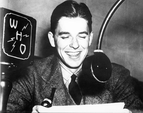 Ronald Reagan As a Who Radio Announcer in Des Moines Iowa, sometime between 1934 and 1937. White House Photographic Collection. (Public Domain)