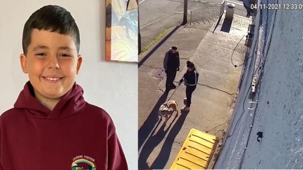 An undated image of Jack Lis (L), who was killed by this American bully dog, Beast (R), was caught on CCTV footage in Caerphilly, Wales on Nov. 4, 2021. (PA/Gwent Police)