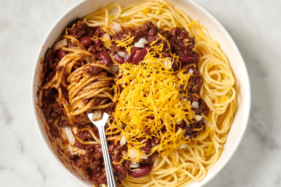 This Midwestern Chili Has Beans Served Over Spaghetti