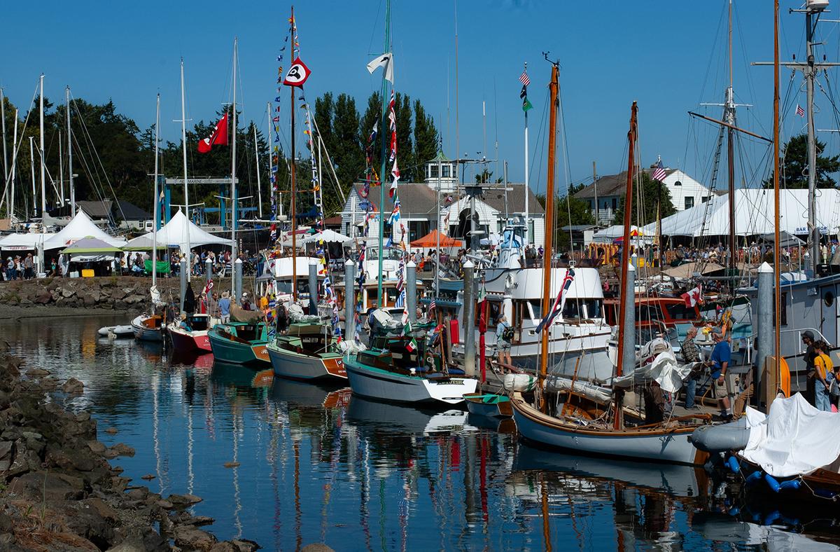 Festival boats docked at the historic Port Hudson Marina. (Jennifer Schneider)