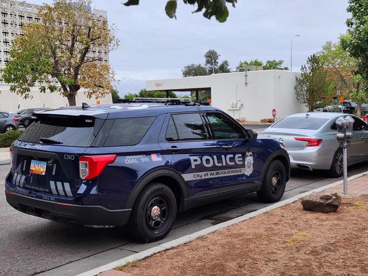 A parked Albuquerque, N.M., Police Department cruiser on Sept. 12, 2023. (Allan Stein/The Epoch Times)