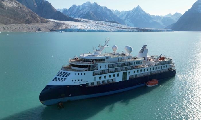 Stranded Luxury Cruise Ship MV Ocean Explorer Is Pulled Free at High Tide in Greenland