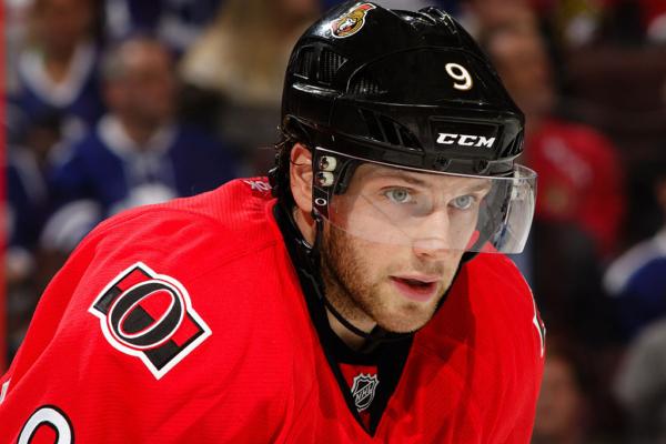 Bobby Ryan (9) of the Ottawa Senators looks on against the Toronto Maple Leafs at Canadian Tire Centre in Ottawa, Ontario, Canada, on Oct. 12, 2016. (Jana Chytilova/Freestyle Photography/Getty Images)
